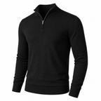 Men's lightweight quarter-zip sweater in Black