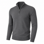 Men's lightweight quarter-zip sweater in Charcoal