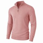 Men's lightweight quarter-zip sweater in Dusty Pink