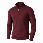 Men's lightweight quarter-zip sweater in Burgundy
