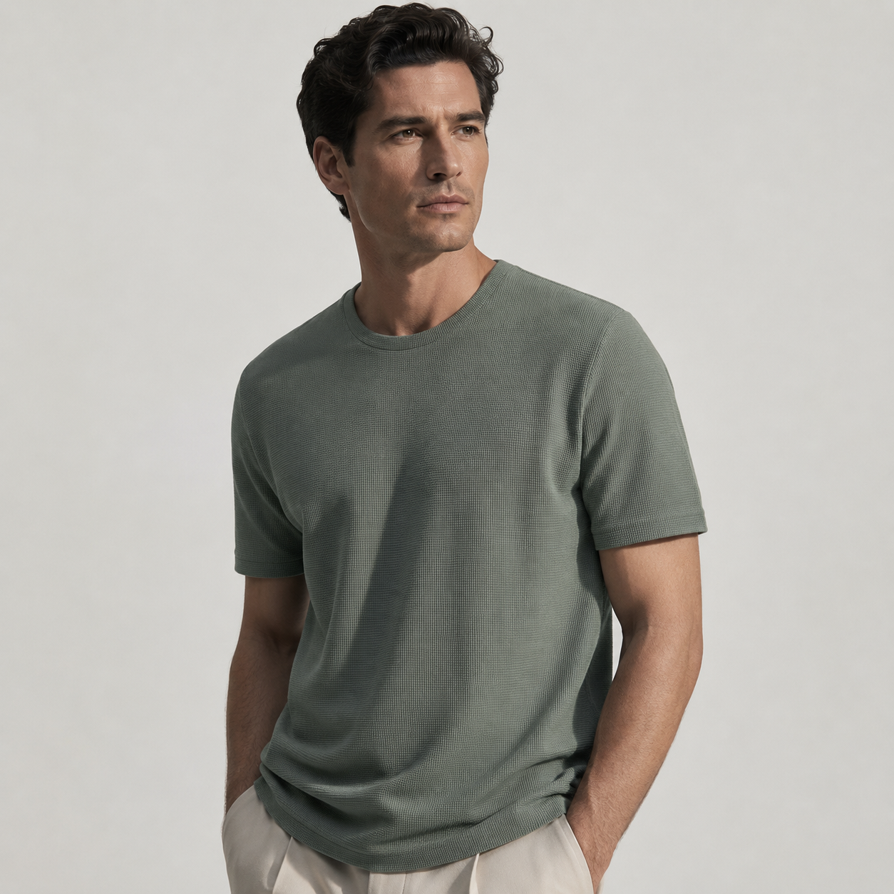 Men's Waffle Knit T-Shirt for Casual Wear – product image 7