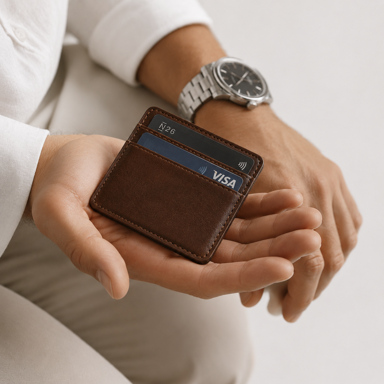 Leather Money Clip Wallet for Men – product image 8