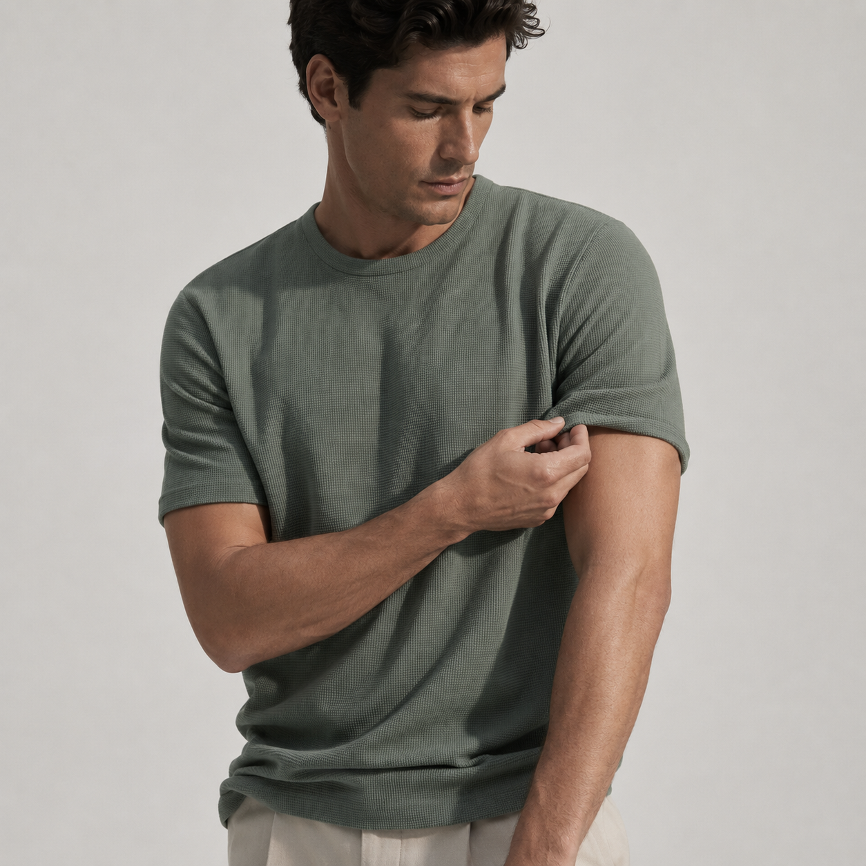 Men's Waffle Knit T-Shirt for Casual Wear – product image 8