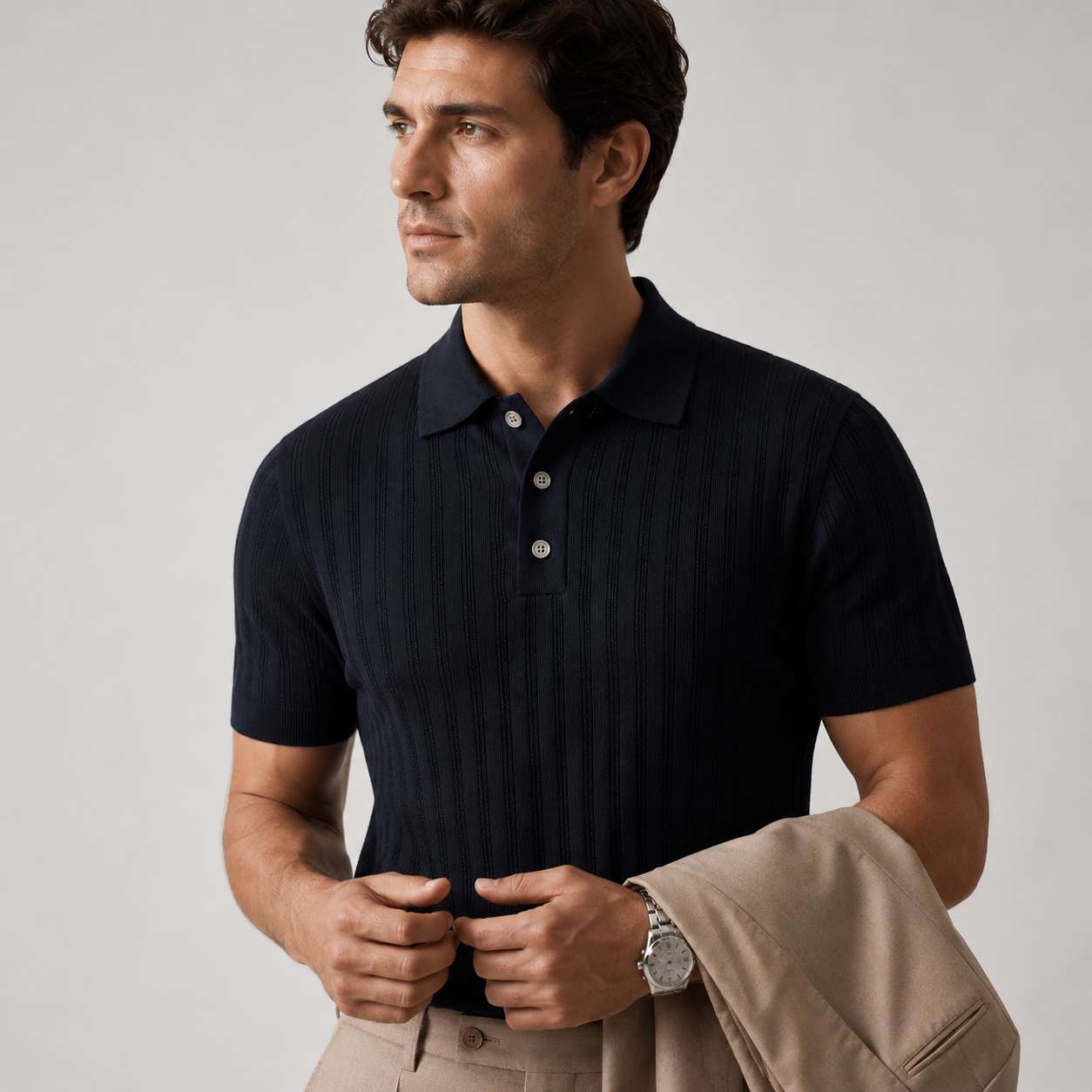 Men's Knitted Polo Shirt – product image 7