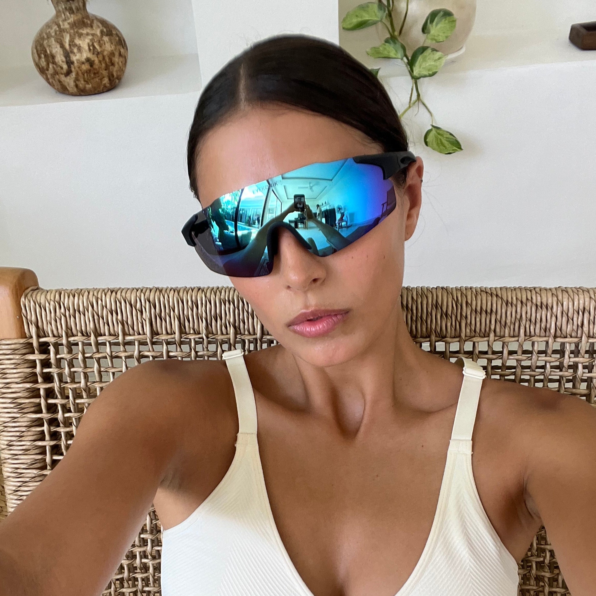 NASH Lightweight Shield Sunglasses — Aqua Mirror