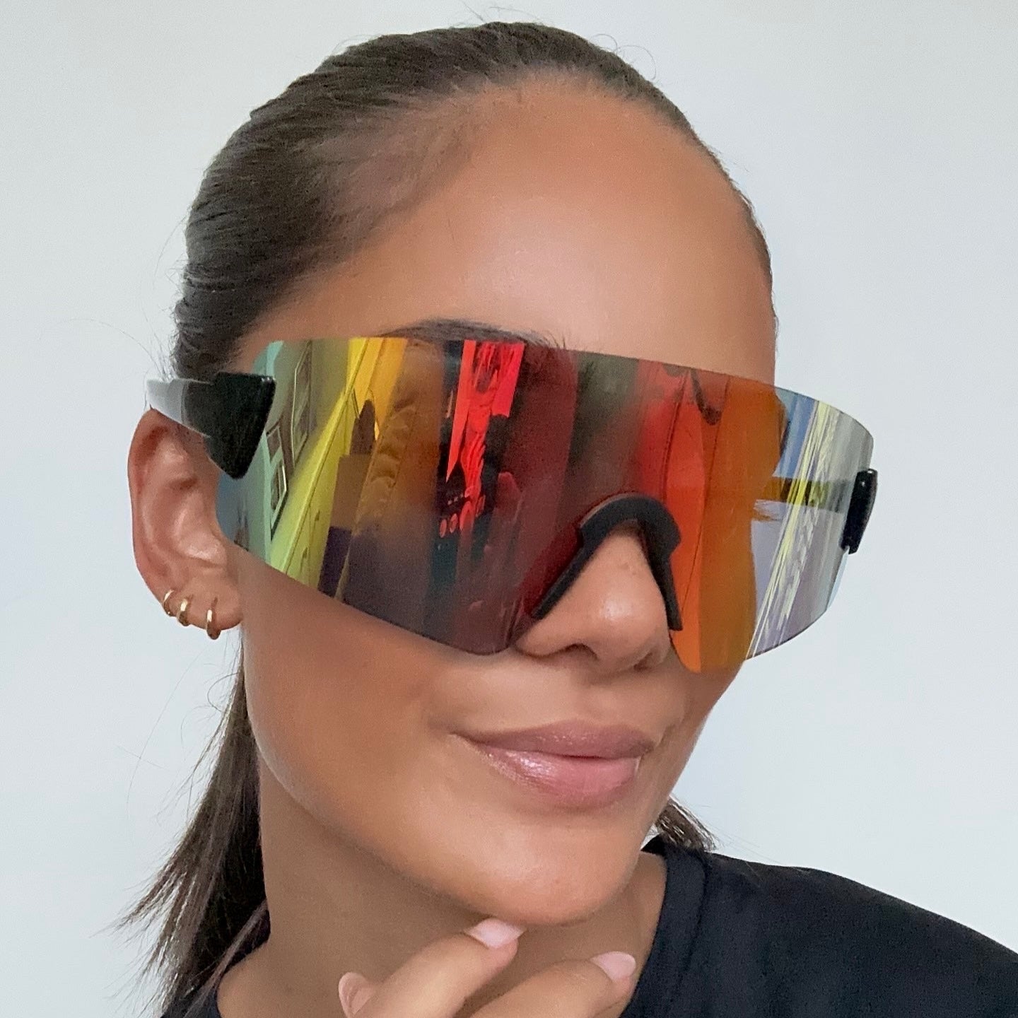 SKYE Polarised Running Sunglasses — Rose Gold Mirror