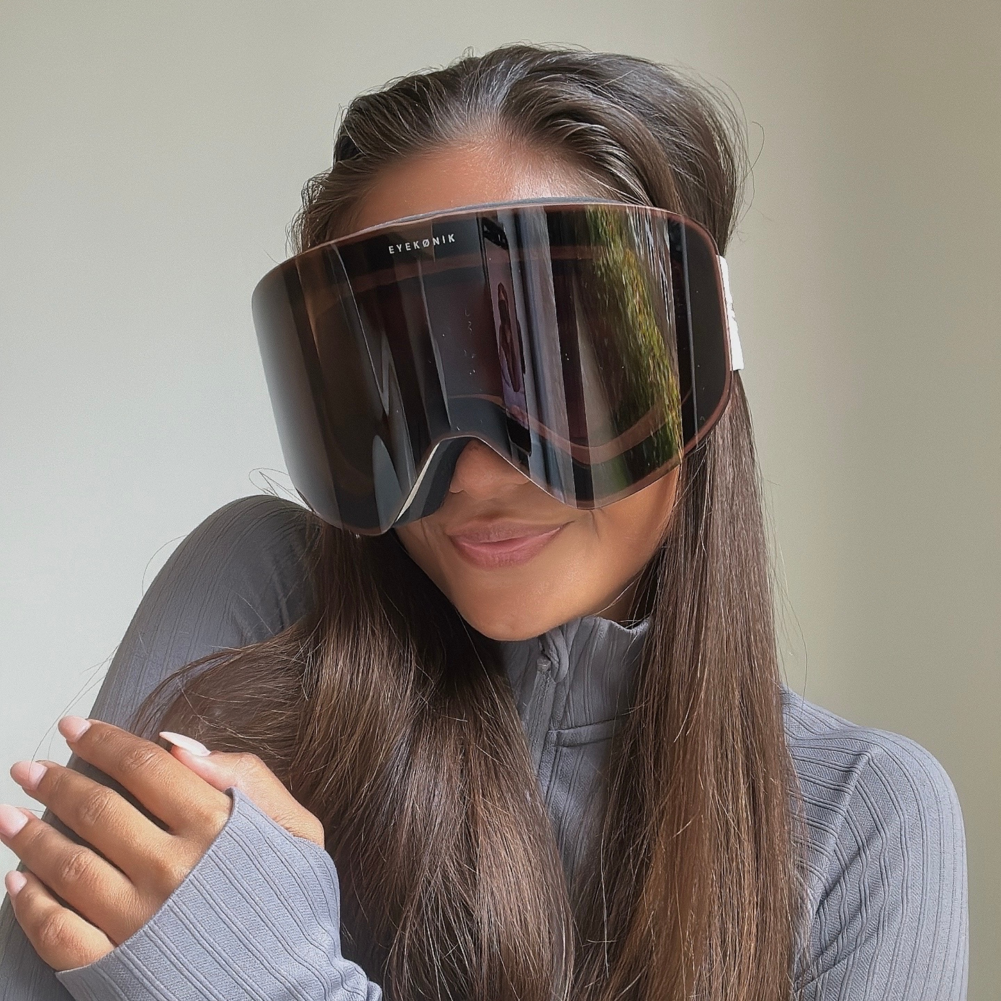 ARTIKA UV400 Mirrored Ski Goggles — Sand