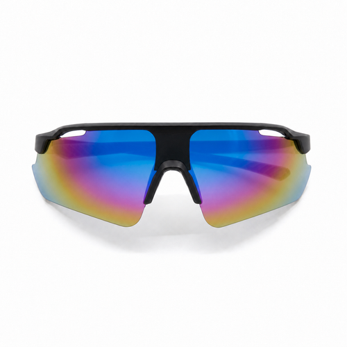 ACE Aurora mirrored polarized UV400 sports sunglasses front view on white