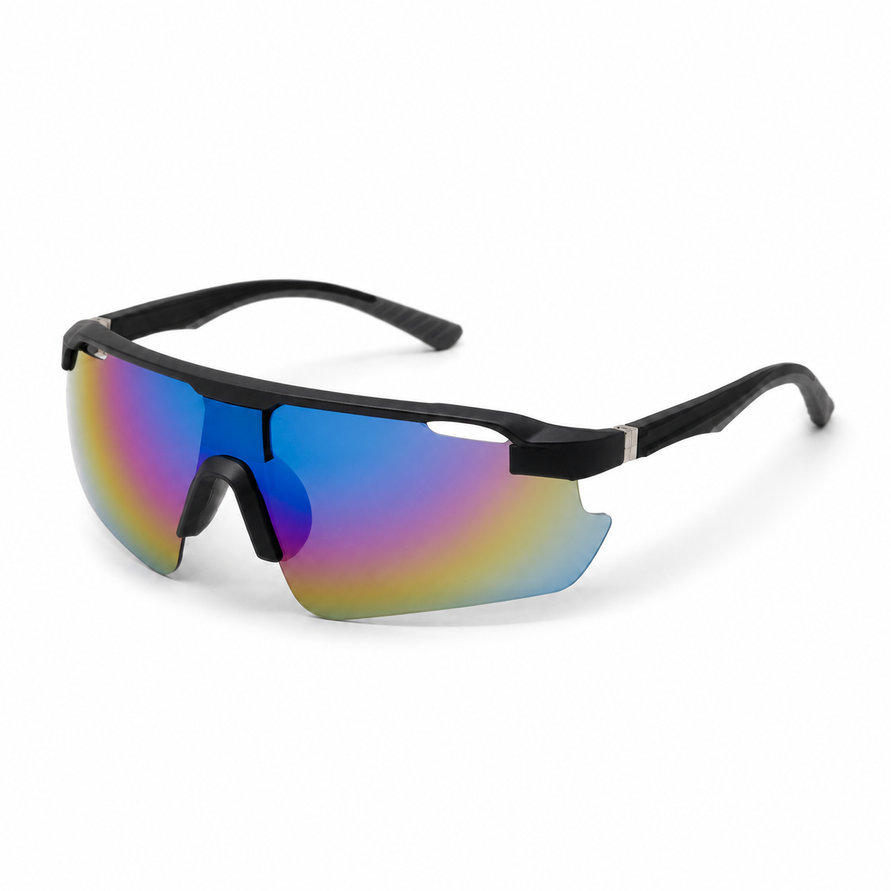 ACE Aurora mirrored polarized UV400 sports sunglasses left angle on white