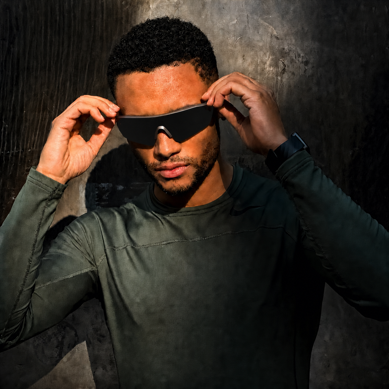 ACE Midnight Black Polarized UV400 Running Sunglasses - editorial lifestyle view 6