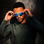 ACE Prism rainbow sports sunglasses worn by male athlete