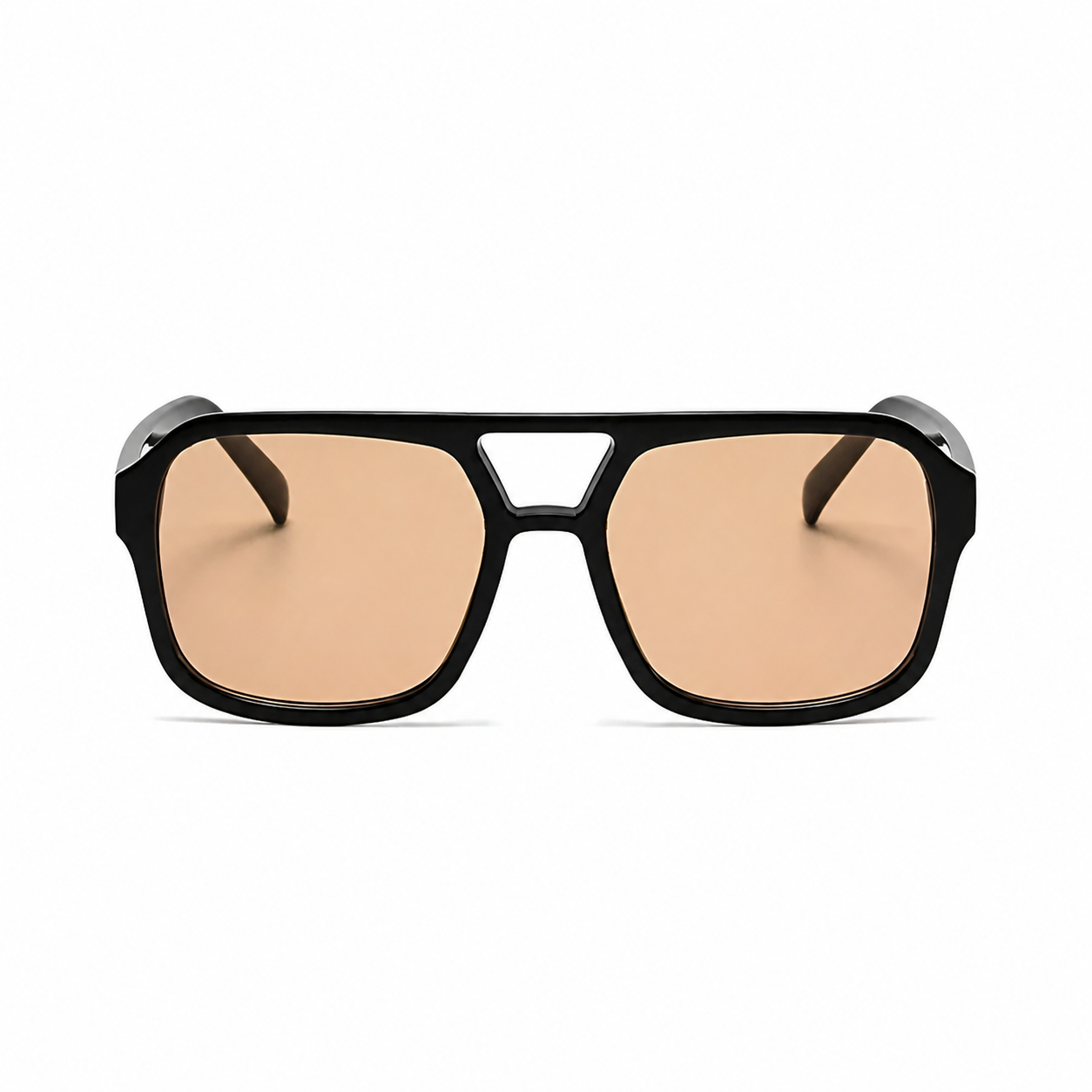 ASPEN black frame champagne lens front