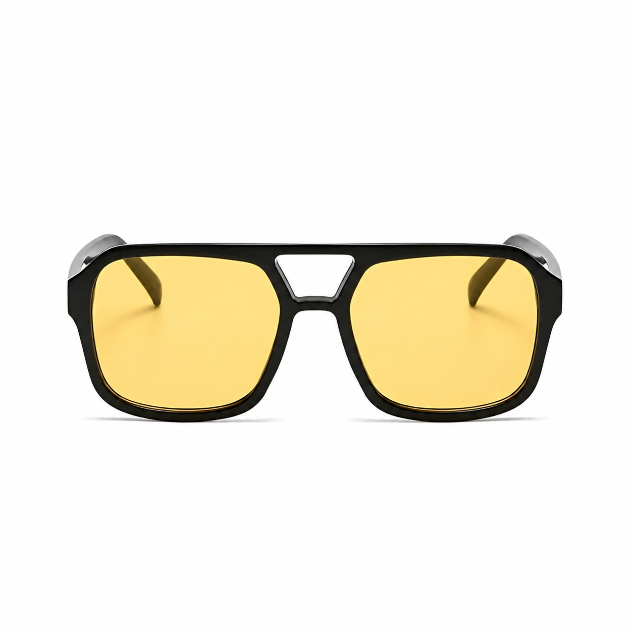 ASPEN black frame amber lens front