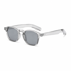 BARCELONA crystal frame grey lens sunglasses diagonal view on pure white