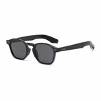 BARCELONA black frame black lens sunglasses diagonal view on pure white