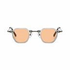 BERLIN clear frame peach lens sunglasses front view