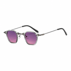 BERLIN clear frame violet fade lens sunglasses diagonal view