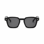 BROOKLYN polarized square sunglasses, black frame and black lens, front view