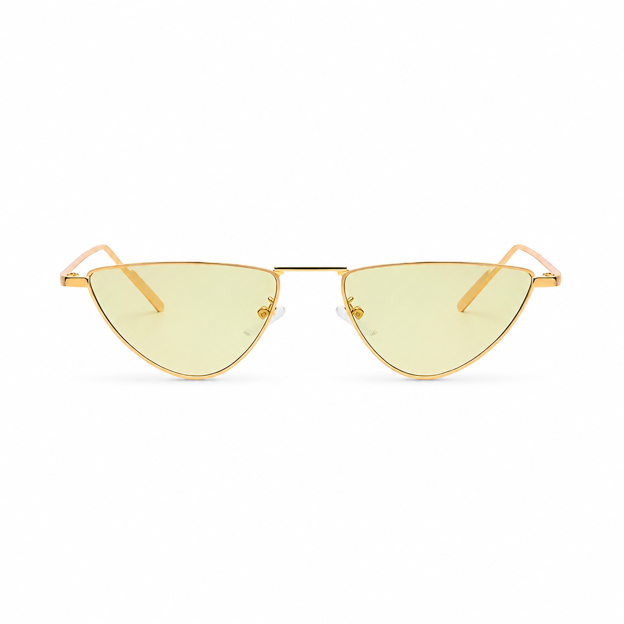 CAIRO olive lens cat-eye sunglasses front view on pure white