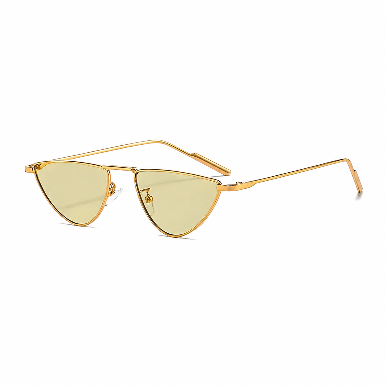 CAIRO olive lens cat-eye sunglasses diagonal view on pure white