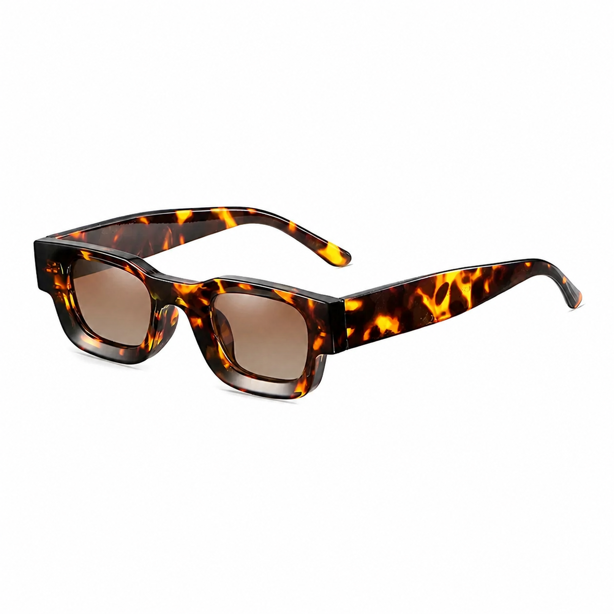 CANNES Havana brown polarized sunglasses diagonal view on pure white