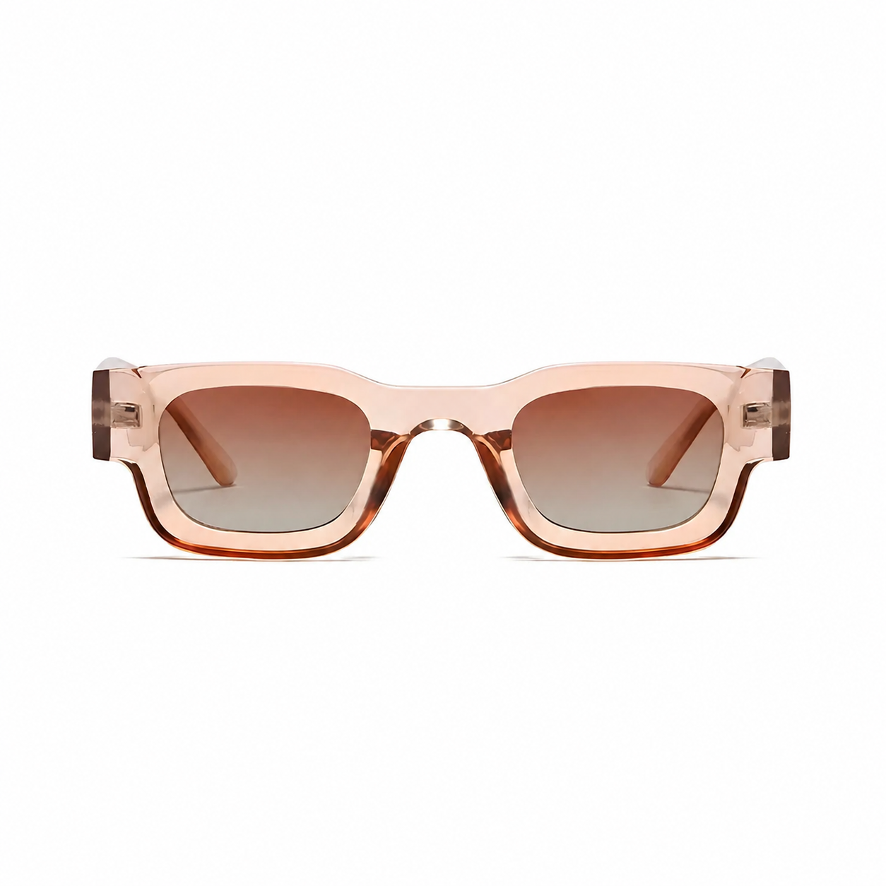 CANNES blush brown fade polarized sunglasses front view on pure white
