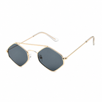 DOHA gold frame black lens diagonal view on pure white