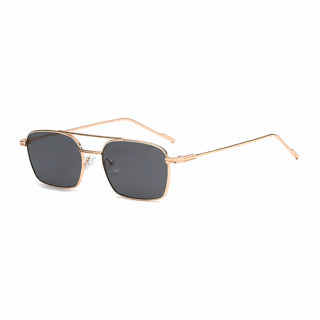 GENEVA champagne frame black lens diagonal view on pure white