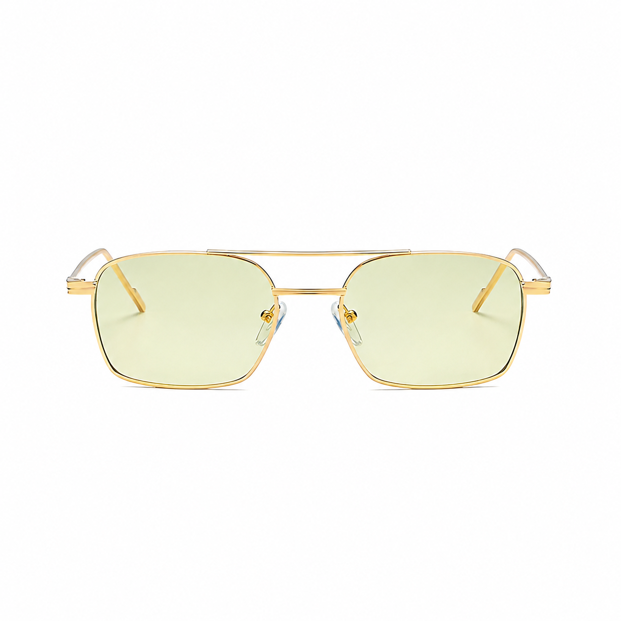 GENEVA gold frame lemon lens front view on pure white
