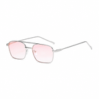 GENEVA silver frame rose lens diagonal view on pure white