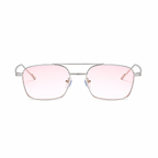 GENEVA silver frame rose lens front view on pure white