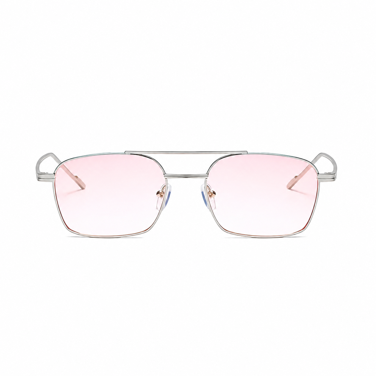 GENEVA silver frame rose lens front view on pure white