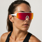 JAWO Ember Red UV400 Running & Cycling Sunglasses - editorial lifestyle view 5