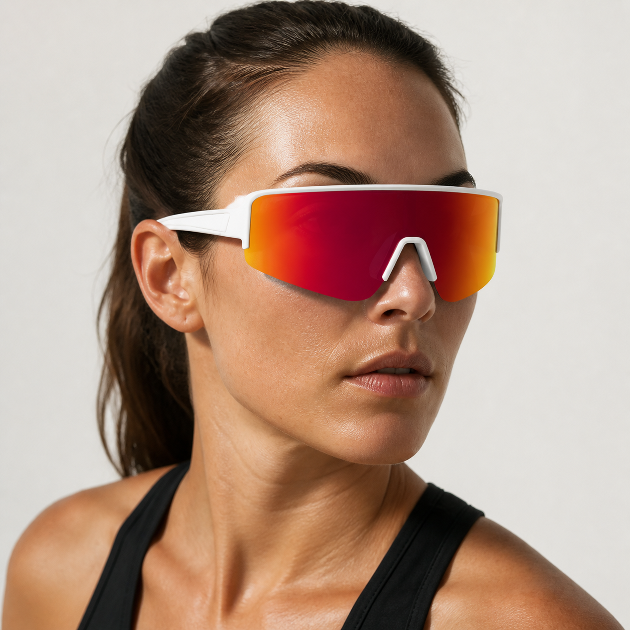 JAWO Ember Red UV400 Running & Cycling Sunglasses - editorial lifestyle view 5