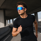 JAWO Glacier Blue UV400 Running & Cycling Sunglasses - editorial lifestyle view 6