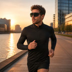 JAWO Midnight Black UV400 Running & Cycling Sunglasses - editorial lifestyle view 7