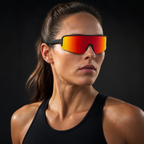 JAWO Sunset Orange UV400 Running & Cycling Sunglasses - editorial lifestyle view 5