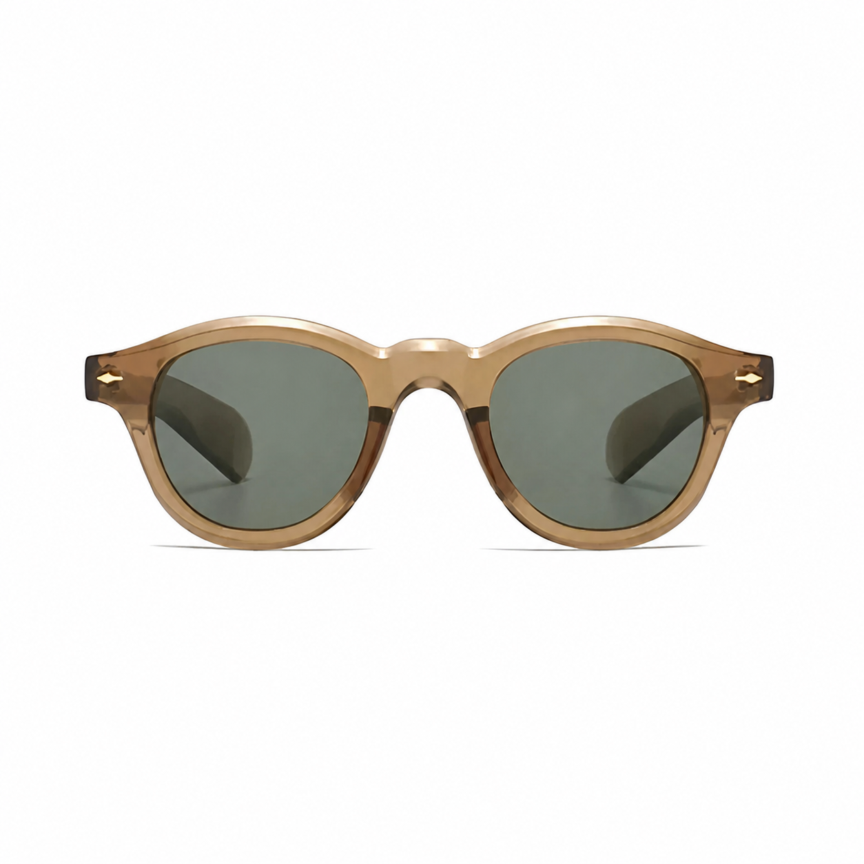 Legacy ATHENS Olive frame green polarized lens front view on pure white