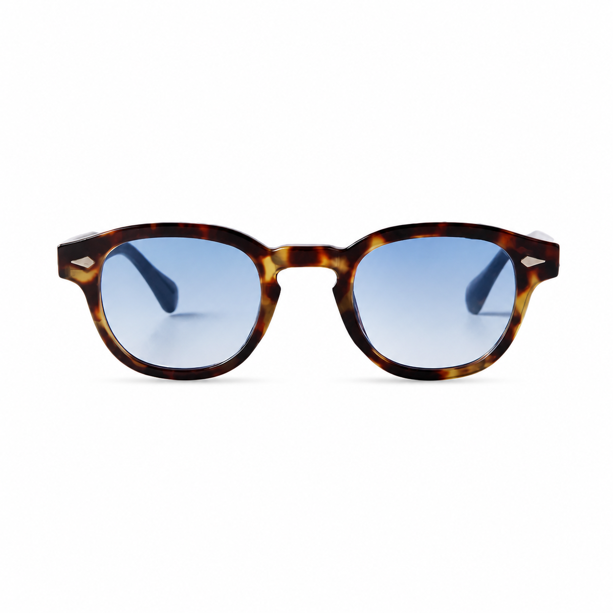 Legacy BUENOS AIRES leopard frame blue lens front view on pure white