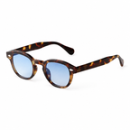 Legacy BUENOS AIRES leopard frame blue lens angled view on pure white