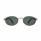 Legacy DUBLIN Champagne frame green lens front view on pure white