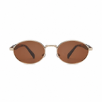Legacy DUBLIN Champagne frame brown lens front view on pure white