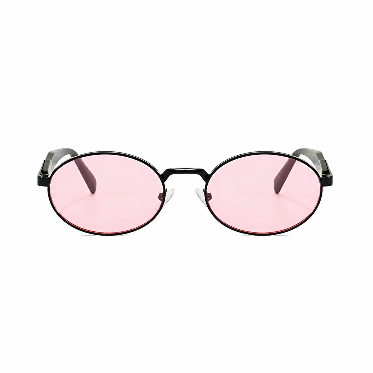 Legacy DUBLIN Black frame pink lens front view on pure white