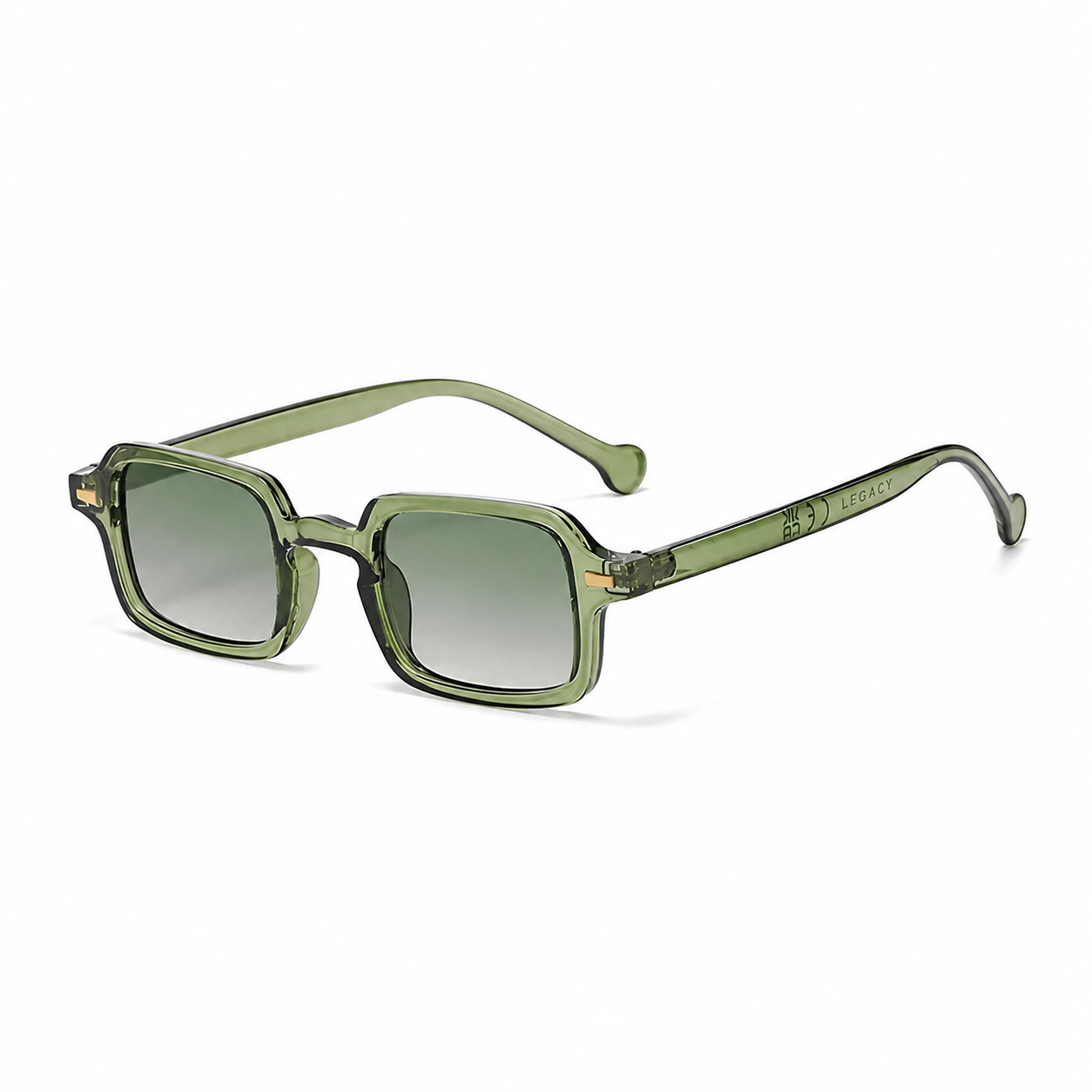 HELSINKI green frame gradient green lens angled view on pure white