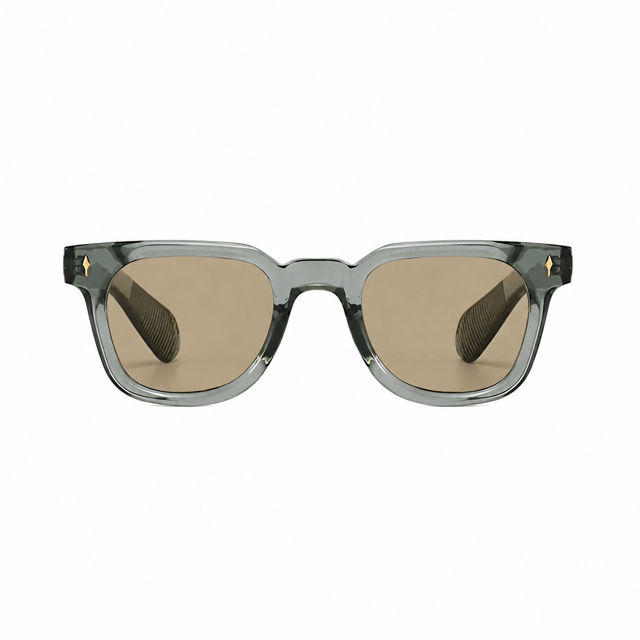 Legacy MEDELLIN Green frame brown lens front on pure white background