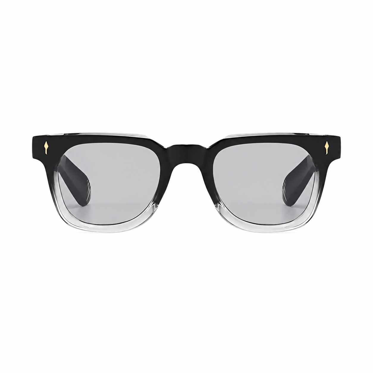 Legacy MEDELLIN Black clear frame grey lens front on pure white background