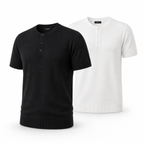 Legacy men's knit Henley shirts in Black and White