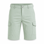 Legacy men's mint green cargo shorts on invisible mannequin, front view