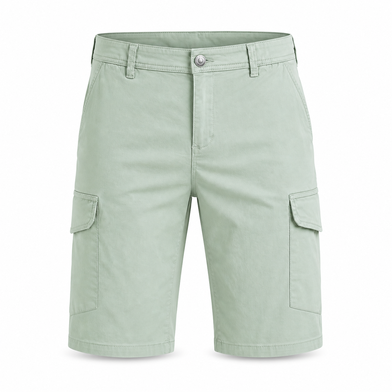 Legacy men's mint green cargo shorts on invisible mannequin, front view