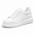 Men's all-white platform sneaker, diagonal view